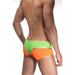 Мужские трусы хипсы оранжево-салатовые Cosmos Colors L30_OGG