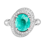 Кольцо с Турмалином Параиба и Бриллиантами, R0146-1/1