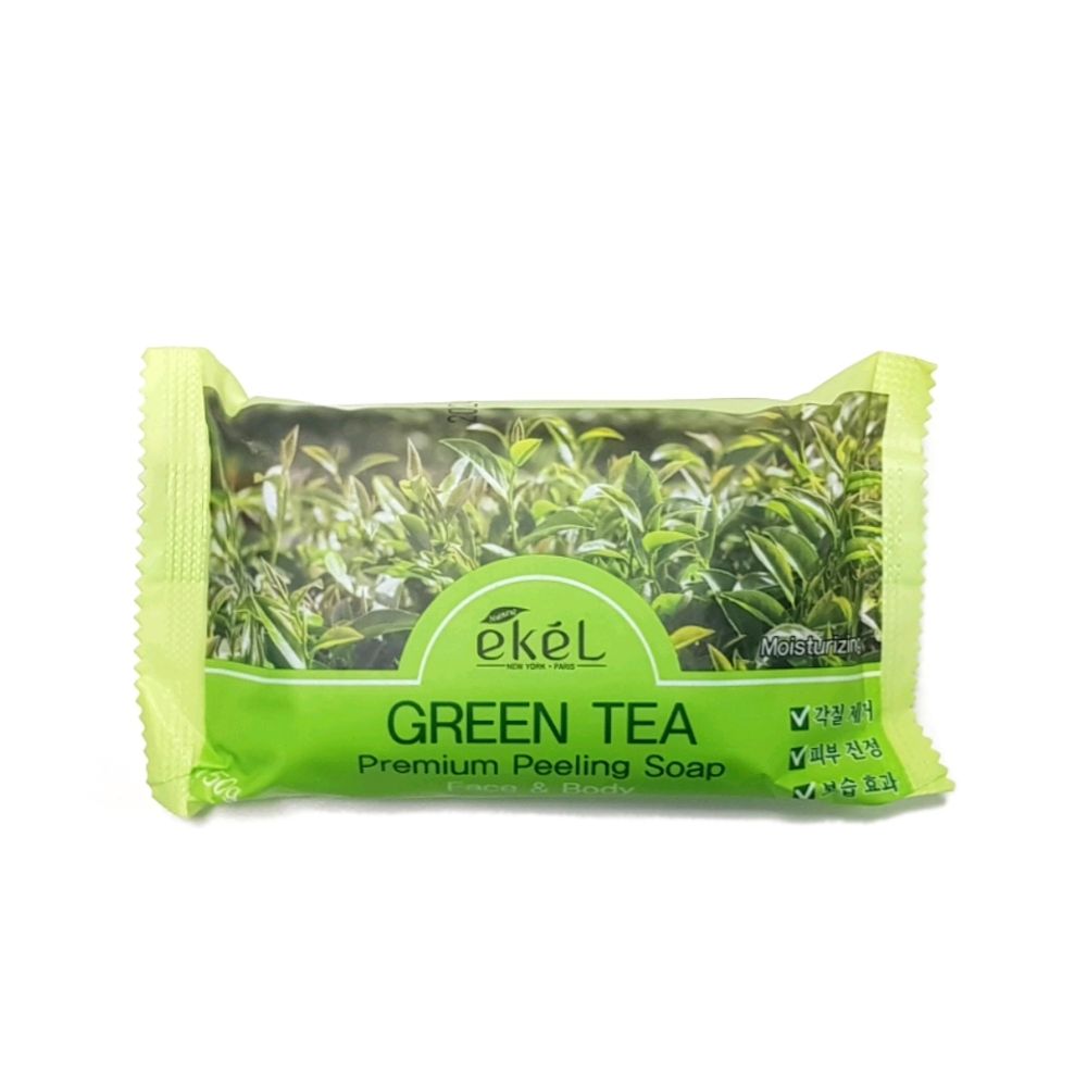 Мыло-скраб для лица и тела ЗЕЛЕНЫЙ ЧАЙ EKEL Premium Peeling Soap Green Tea, 150 гр.
