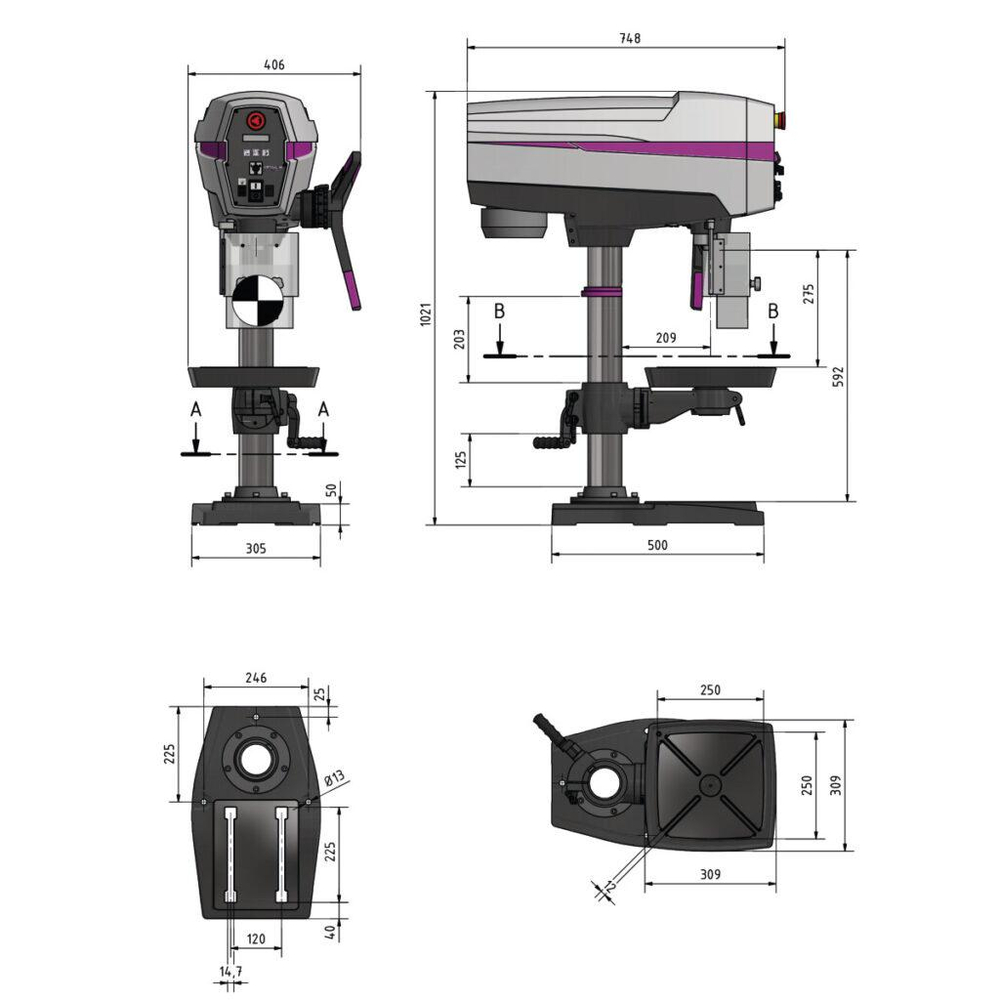 Настольный сверлильный станок Optimum OPTIdrill DP 26-T
