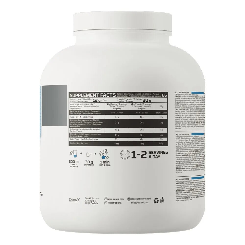 Протеин OstroVit 100% Whey Protein 2000 г французская ваниль
