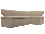 Диван кухонный угловой Омура правый угол, Бежевый, Велюр, 126104