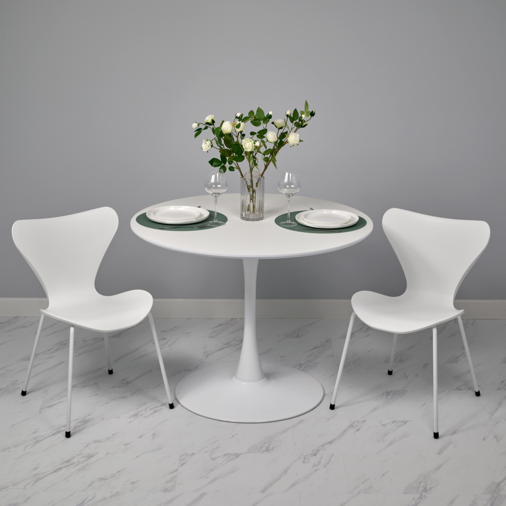 Стул Seven Style белый с белыми ножками