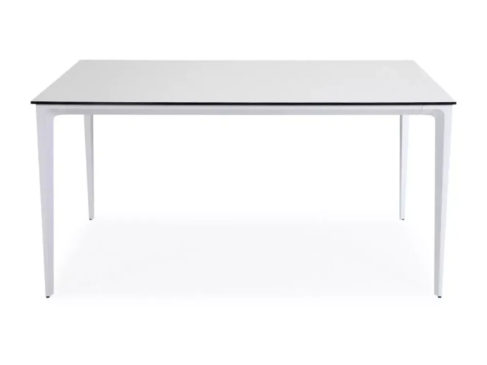 "Малага" обеденный стол из HPL 140х80см, цвет молочный, каркас белый