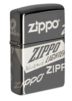 Классическая американская бензиновая узкая зажигалка с покрытием Black Ice® из латуни ZIPPO 49051 в подарочной коробке