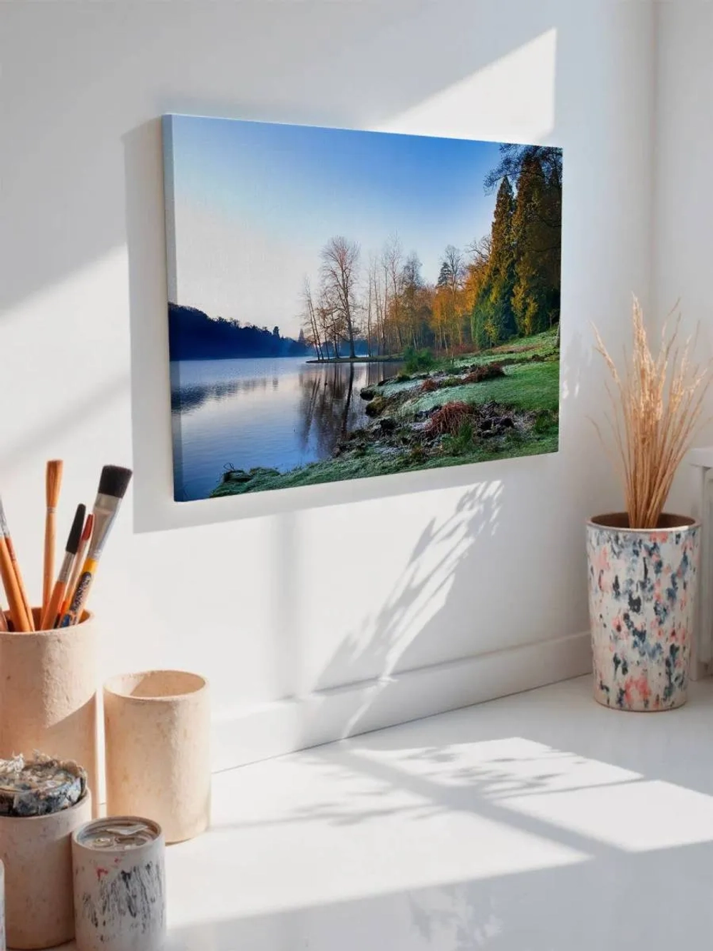 Картина на стену 40 X 50 Осенний лес у озера