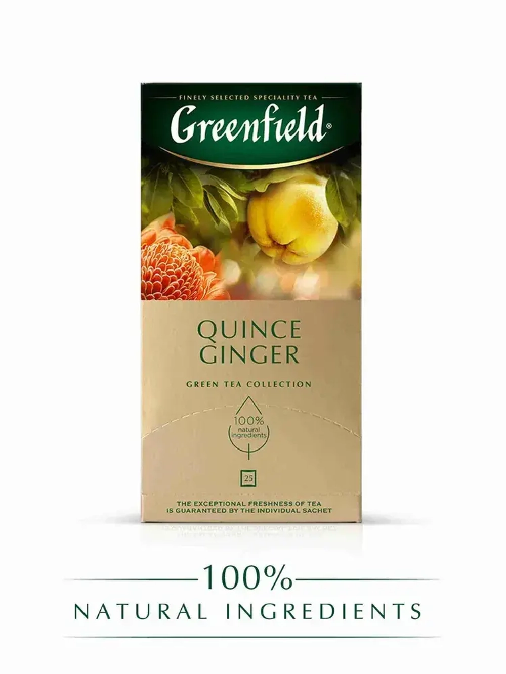 Чай в пакетиках зелёный Greenfield Quince Ginger, 25 шт