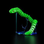 Фигурка змеи, змея игрушка антистресс "шипастая", зеленая, 32 см.