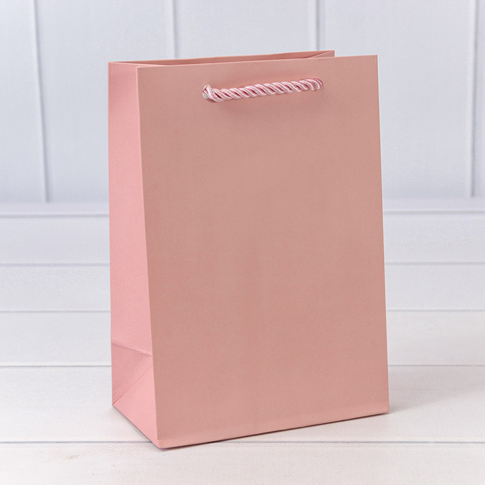 Пакет подарочный 14х20х8см "Фактура" (Розовый)