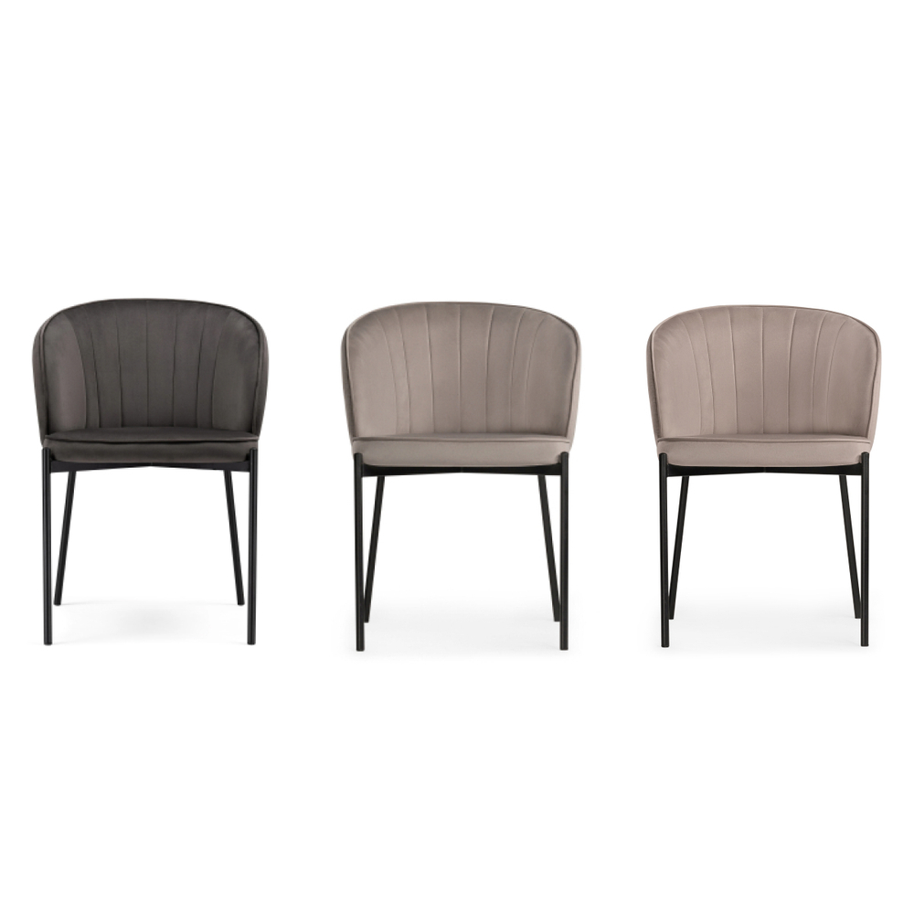 Стул на металлокаркасе Woodville Нейл латте, черный, ножки черные