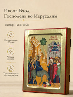 Икона Вход Господень во Иерусалим на дереве: 125 х 160 (Синопсисъ)