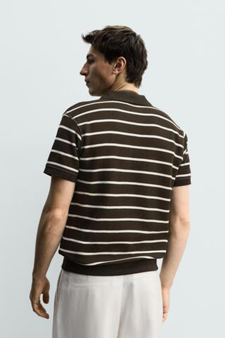 ZARA ПОЛО ПИКЕ REGULAR FIT, ПОЛОСКИ