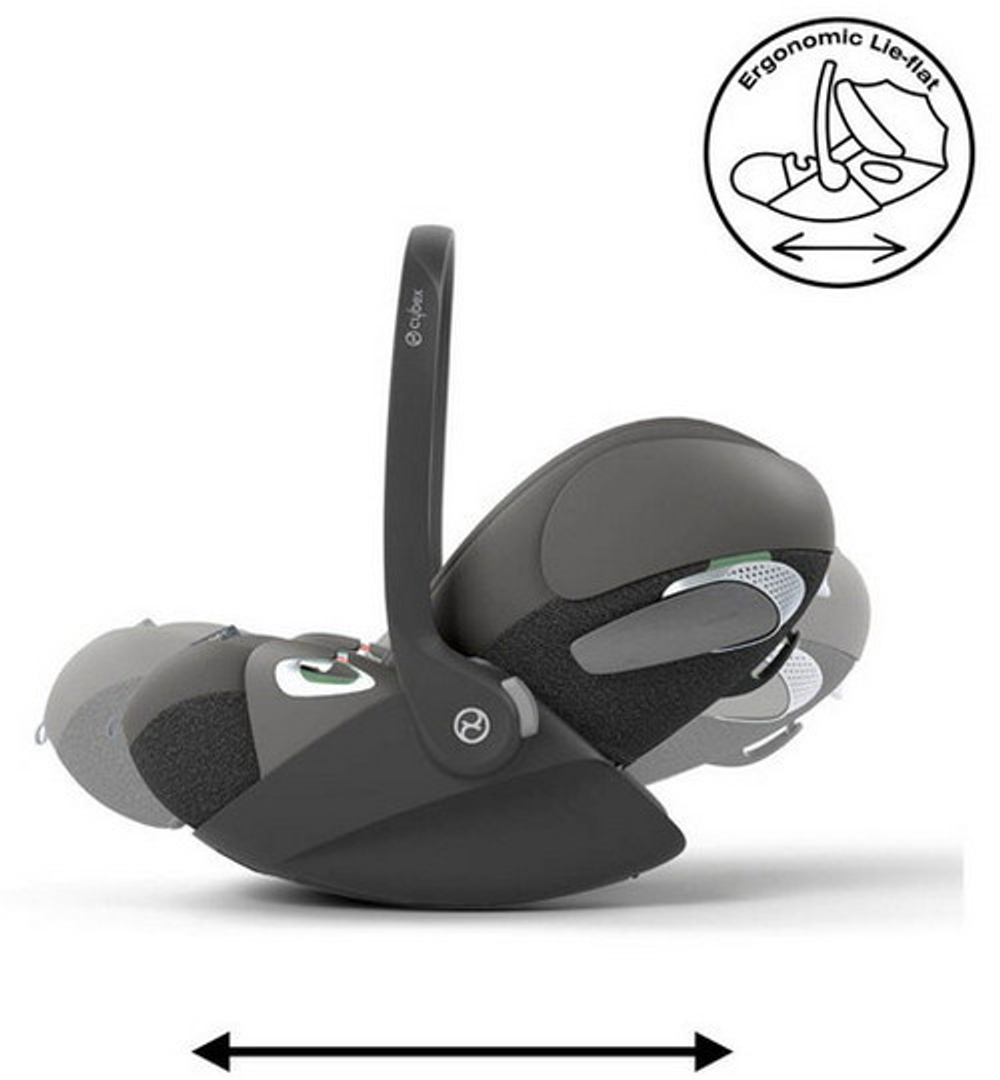 Коляска Cybex Coya Matt Black Frame Cloud T i-Size Mirage Grey Plus Leaf Green с дождевиком