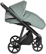 Детская коляска Roan Sol Кожа 3 в 1 с автокреслом Avionaut Silver Black RSL/2023 Misti Mint/Grey/руч. Серый