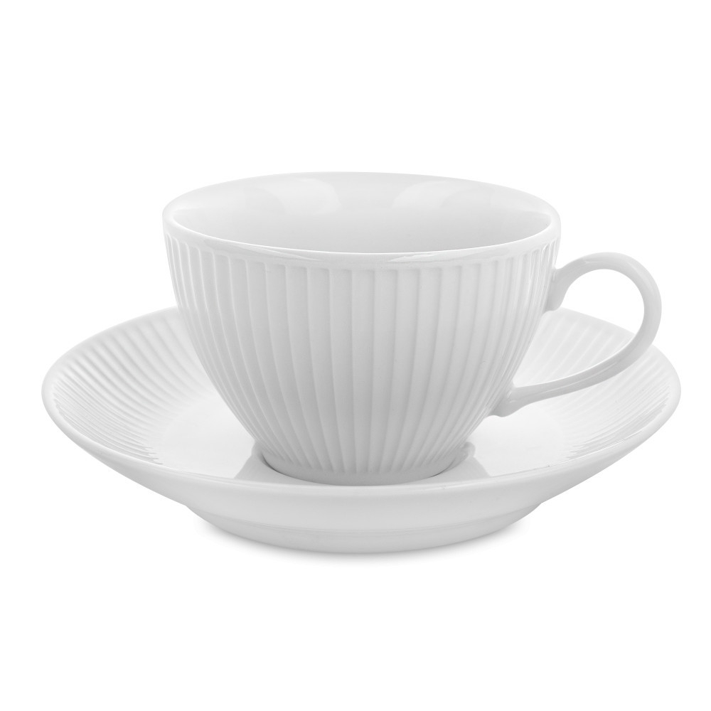 Чашка чайная с блюдцем 290мл Pillivuyt Plisse-Toulouse