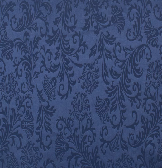 Атлас жаккард "Моар" вензель, 150 г/м2, ш. 150 см, т. синий