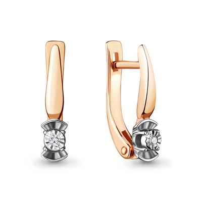 942497к Серьги из Золота с бриллиантами из коллекции "Иллюзия"