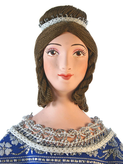 Кукла коллекционная Дама в бальном платье с веером 19 века