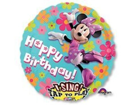 Шар фольгированный ( 71 см), 3Д  музыкальный круг, Минни, 1 шт.