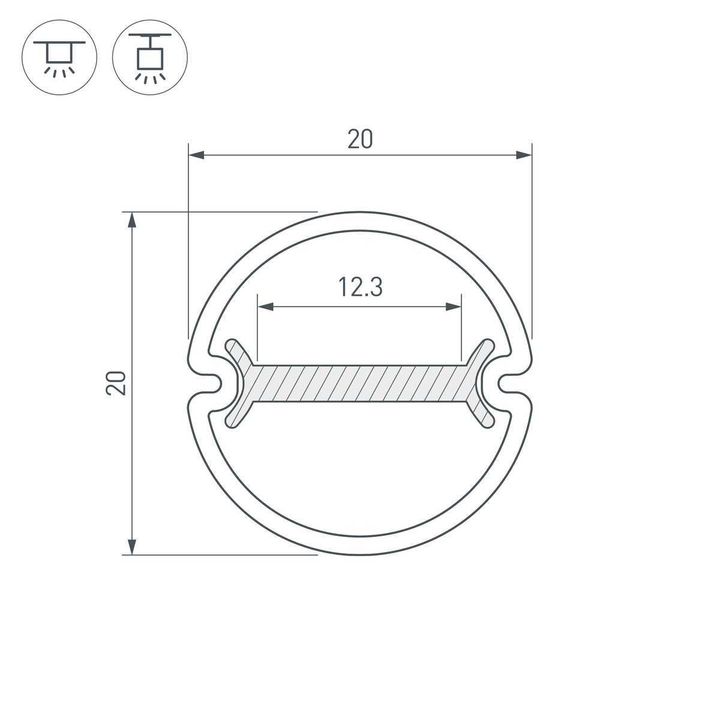 Профиль Arlight ARH-Round-D20-Dual-2000 Anod 039218