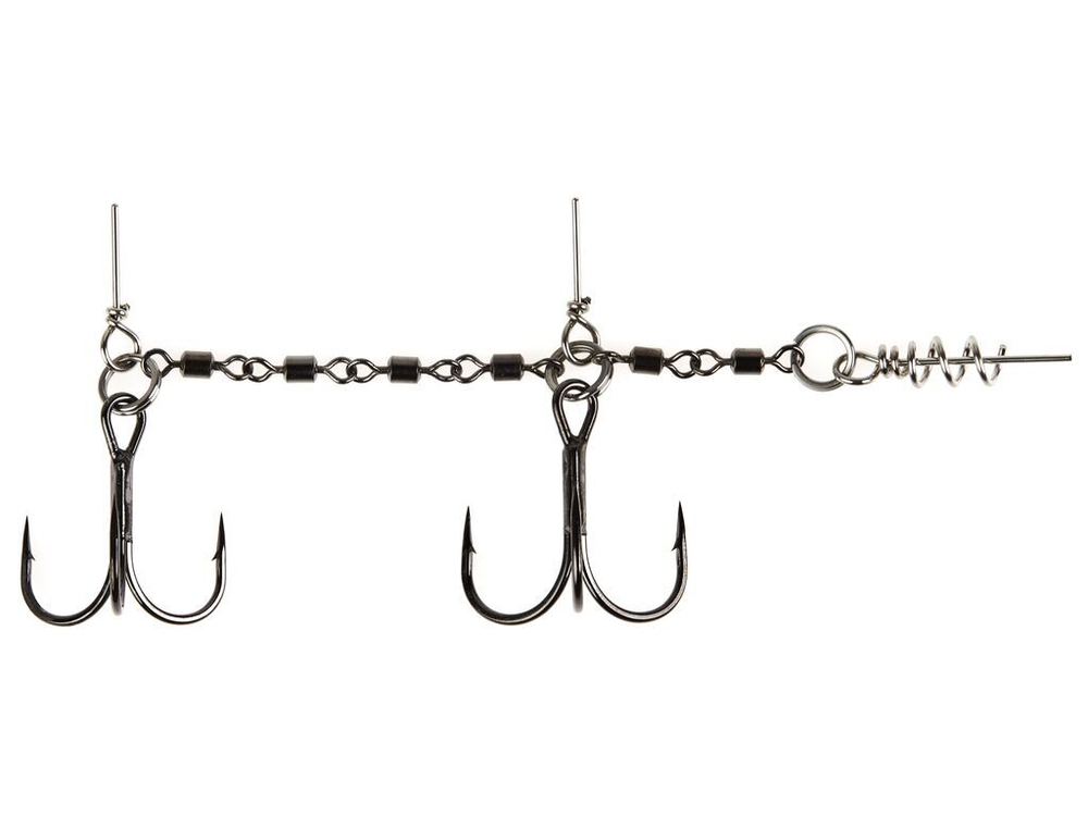 Оснастка стал. Lucky John STINGER POWER CHAIN 3,5+7,0cm, оснащ. тройниками №03/0+№2/0 1шт.