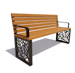 Скамейка стальная "Севастополь" сосна 1,2м, дуб