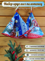 Полотенце кухонное, круглое, 2 шт, рогожка