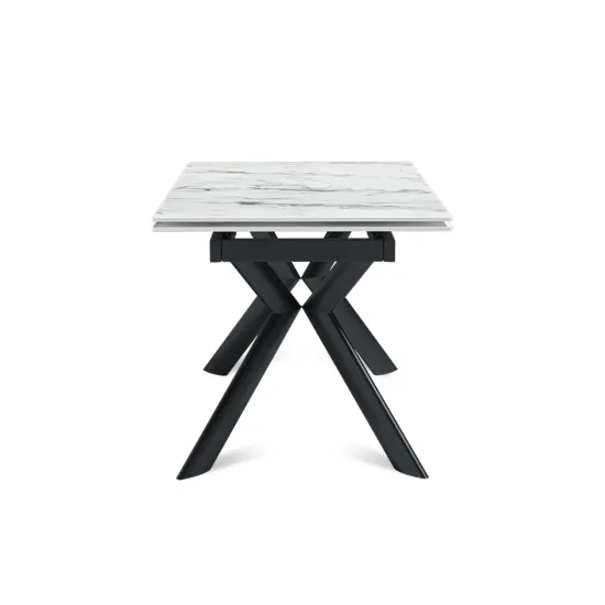 Стол "БРИДЖ" 120-180, керамика Ice Jade глянц., опоры черный муар