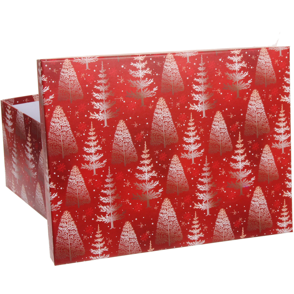 Коробка подарочная «Веселые елочки» 35*27*15,5 см