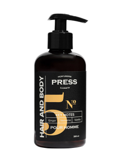 Мужской шампунь-гель 2 в 1 для волос и тела №5 300 мл PRESS PGPRM5001