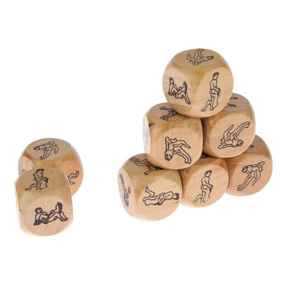 Кости игральные "Позы 18+", 3х3 см, деревянные