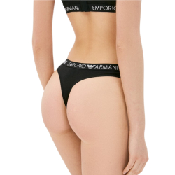 Женские трусы тонги набор из 2 штук (белый, черный) Emporio Armani 163333_CC318 00911