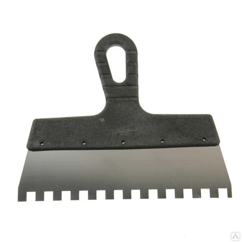 Шпатель зубчатый нержавеющий 250мм, зуб10*10мм, Lite Werk (70)