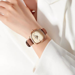 JULIUS JL Japanese Style Magazine Quartz Movement Leather Strap Watch Women"s Watch Yellow Watch Dial