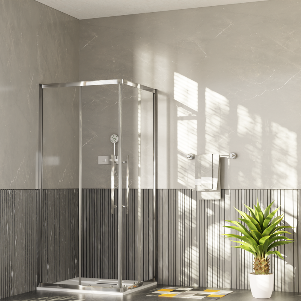 Душевое ограждение Esbano ESOG-80D1-100D2-C 80x100x195 Прямоугольная цвет хром