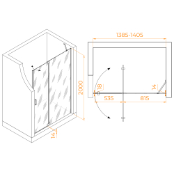 Душевая дверь RGW HO-014B (Прозрачное, 1400)