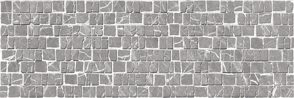 Настенная плитка ALMA Ceramica TWU12LRT27R Laurent 74x24.6 серая матовая рельефная под мозаику