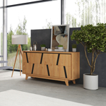 Тумба комод ALINA из дерева, цвет светлое дерево/ черный