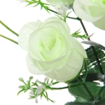 Цветы искусственные 30см «Розы» 5 цветков белые