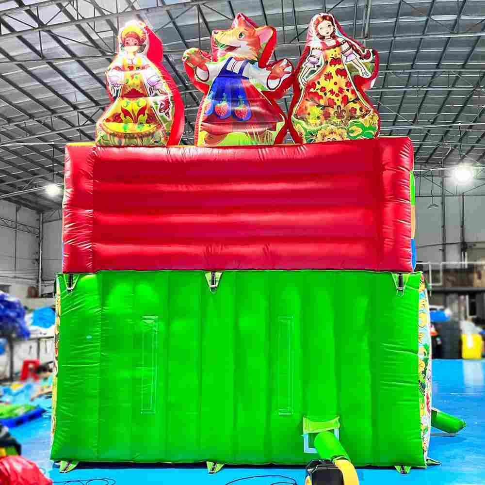 Коммерческий надувной батут с горкой «Добрая русская сказка», 8*4*5 м.