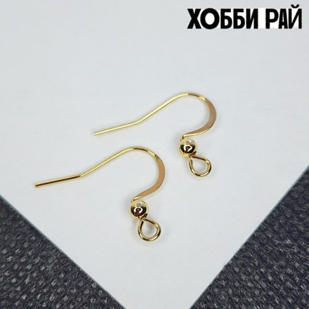 Ювелирные швензы крючки, сталь 316, позолота, классика дужки 19мм