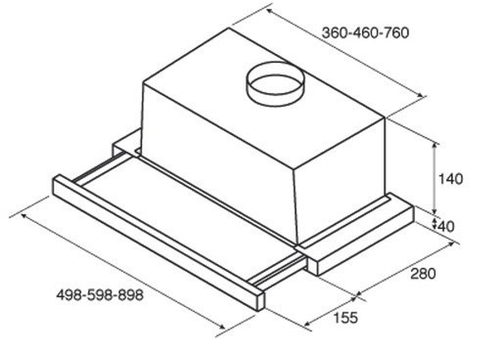Встраиваемая вытяжка Jet Air Aurora LX/WH/F/60