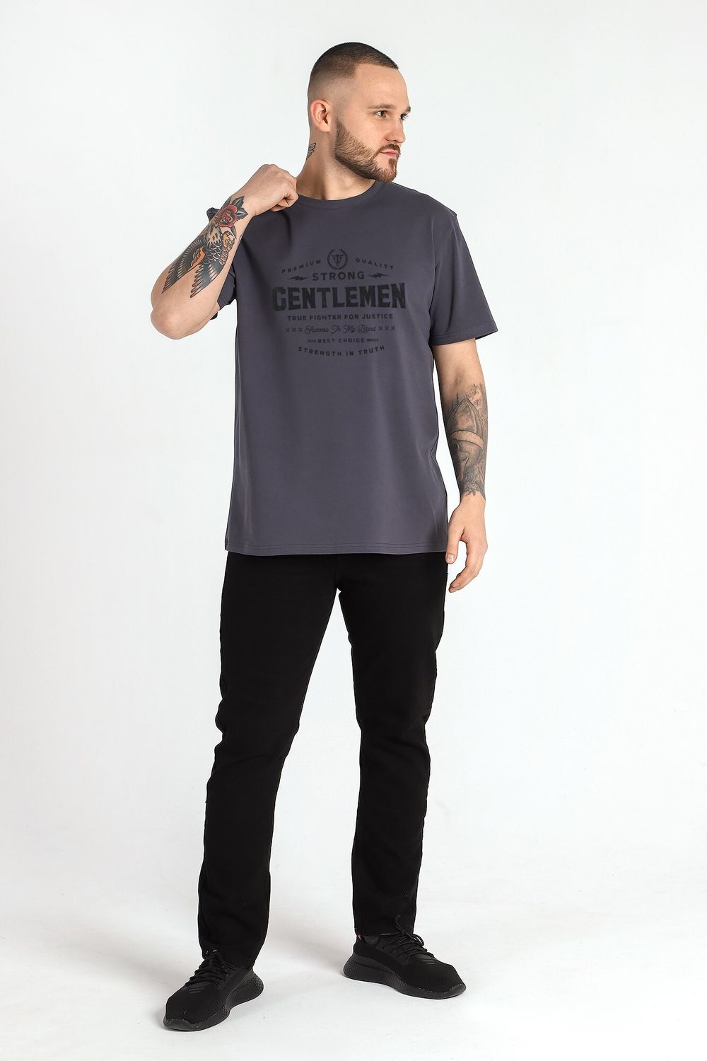 Фуфайка (футболка) мужская Клаб-4У Виотекс ГРАФИТОВЫЙ