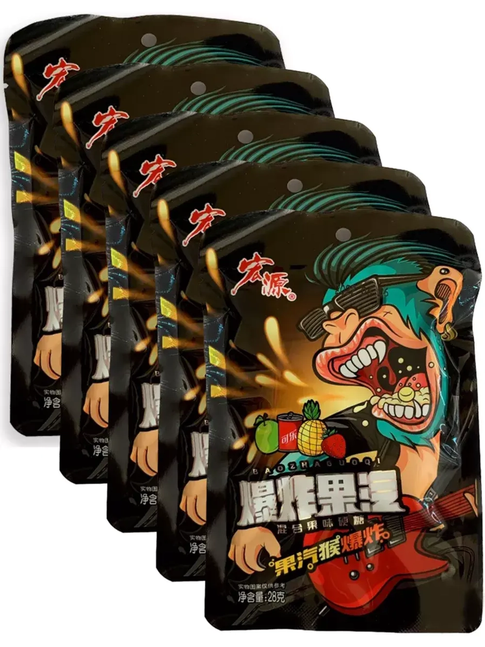 Супер кислые леденцы Рок-Н-Ролл ассорти 28 г * 5 шт