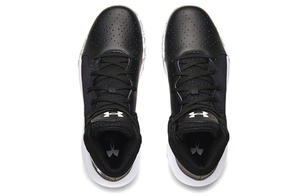 Under Armour Jet'21 round head non-slip wear-resistant breathable mid-top basketball shoes men's black