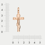 Крест женский православный из розового золота 585 пробы без вставок (арт. ПШ0085)