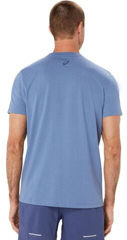 Мужская теннисная футболка Asics Logo Short Sleeve T-Shirt - denim blue/thunder blue