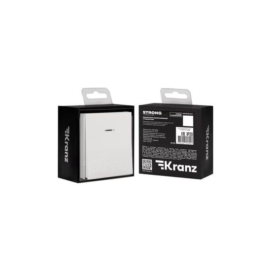 Выключатель STRONG 1 кл с подсветкой 10А с/у жемчуг KRANZ