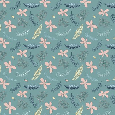 branches, twigs with leaves, flowers. Modern exotic design for paper, cover, fabric, interior decor