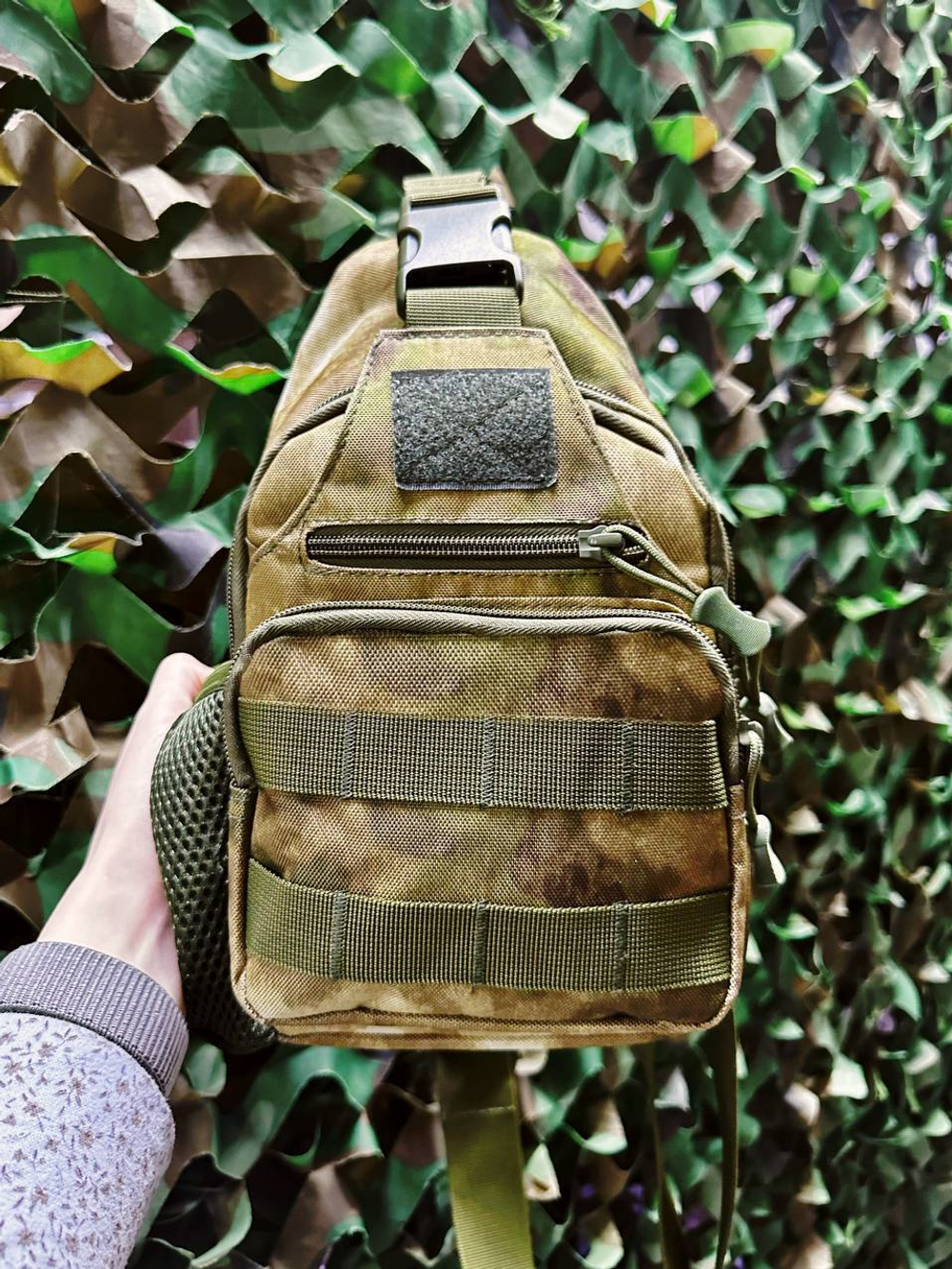 Тактическая плечевая сумка / мох